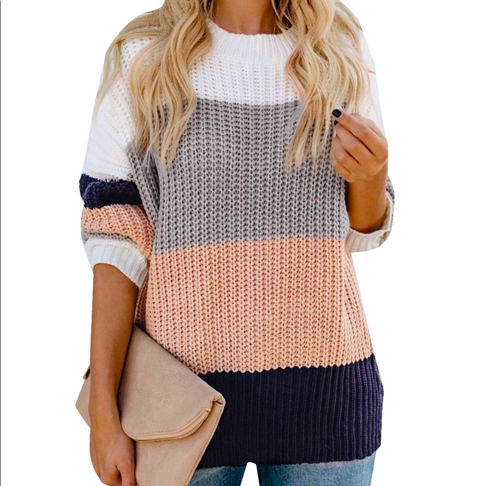 Merokeety Color Block Sweater